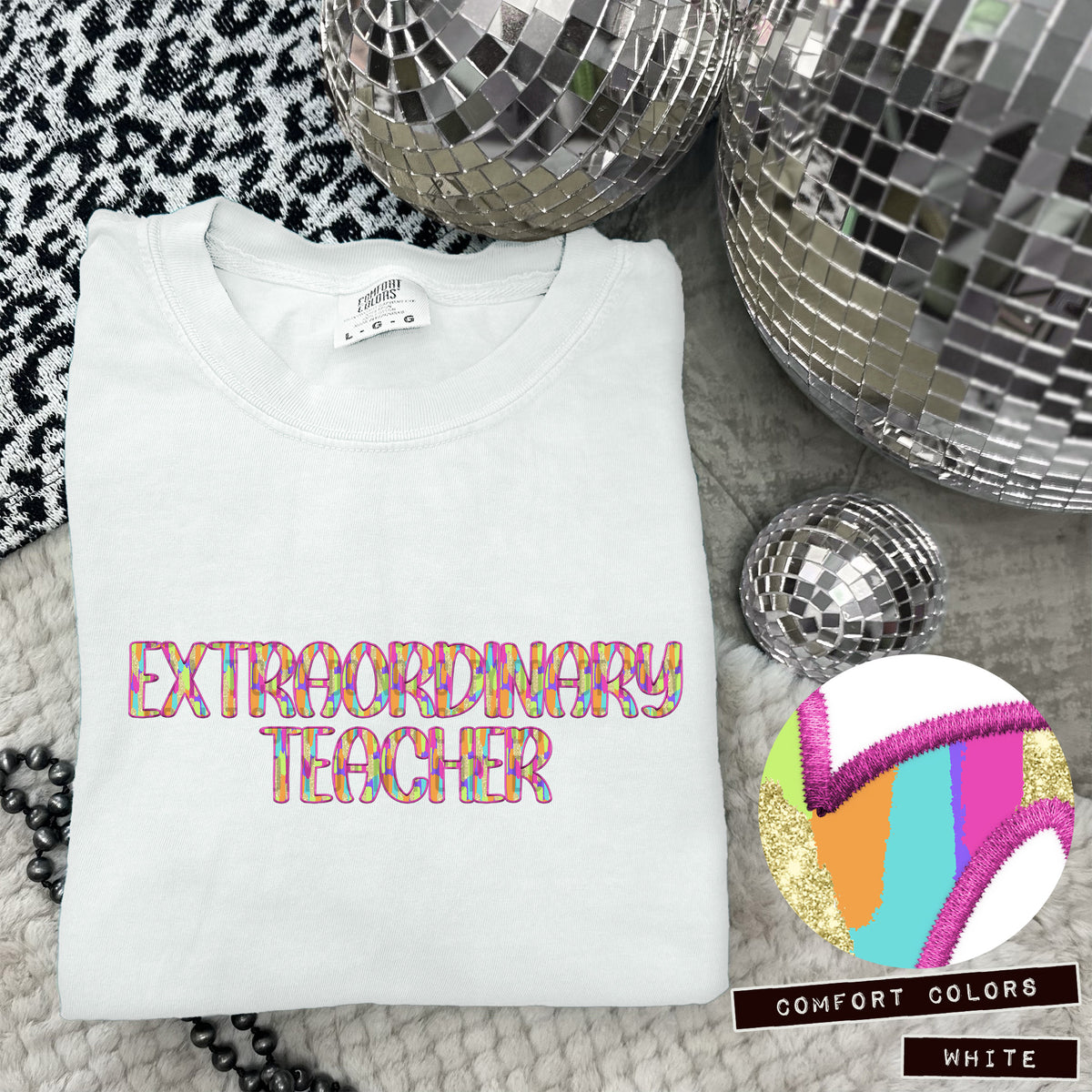 Extraordinary Teacher Juneberry Brushstrokes (Caplinger) DTF transfer