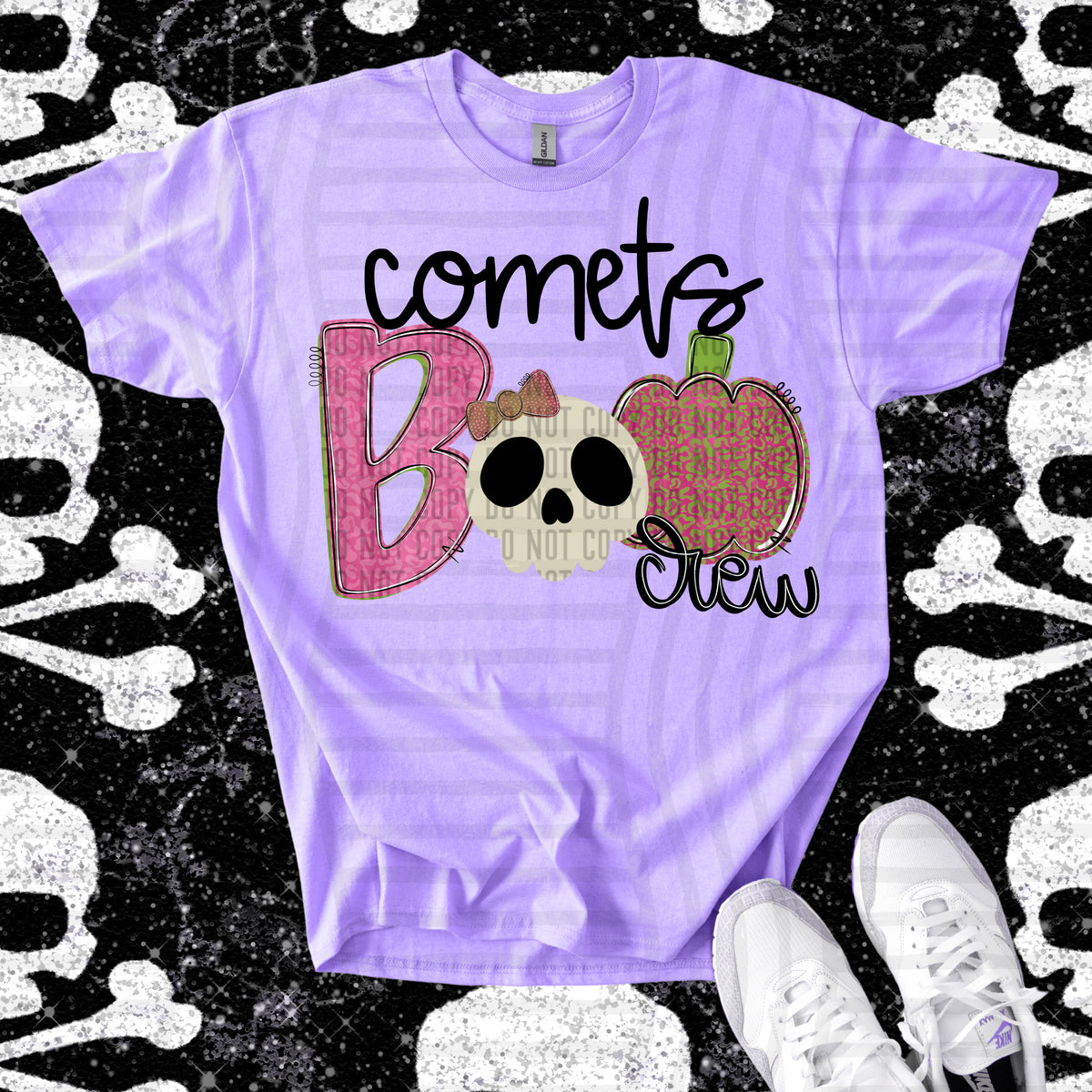 comets boo crew skull and apple (Caplinger) DTF Transfer