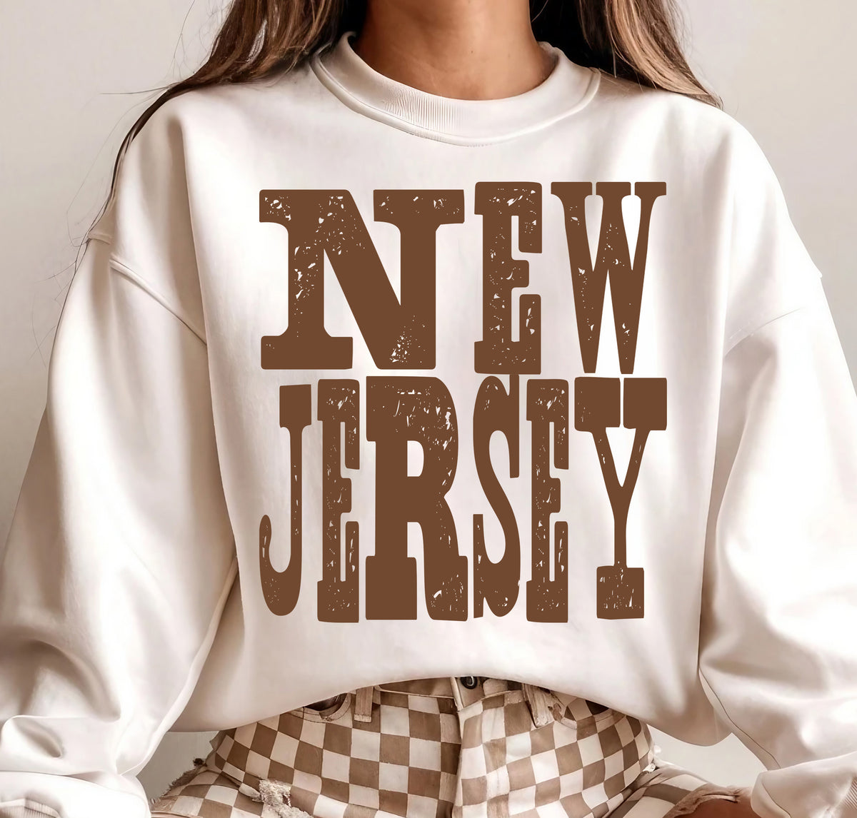 New Jersey Brown Grunge (S&G) DTF Transfer