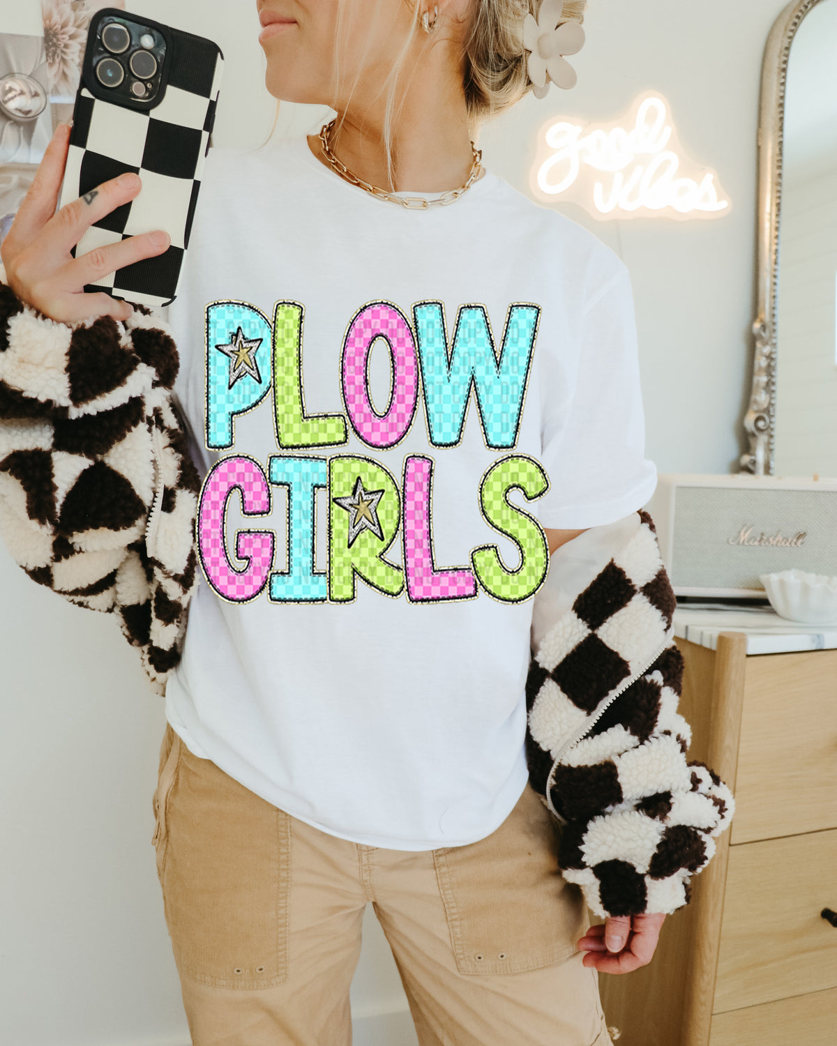 Plowgirls Colorful Checkered (caplinger) DTF transfer