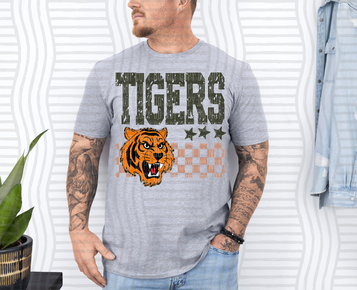 Tigers Tan Checker (Caplinger) DTF Transfers