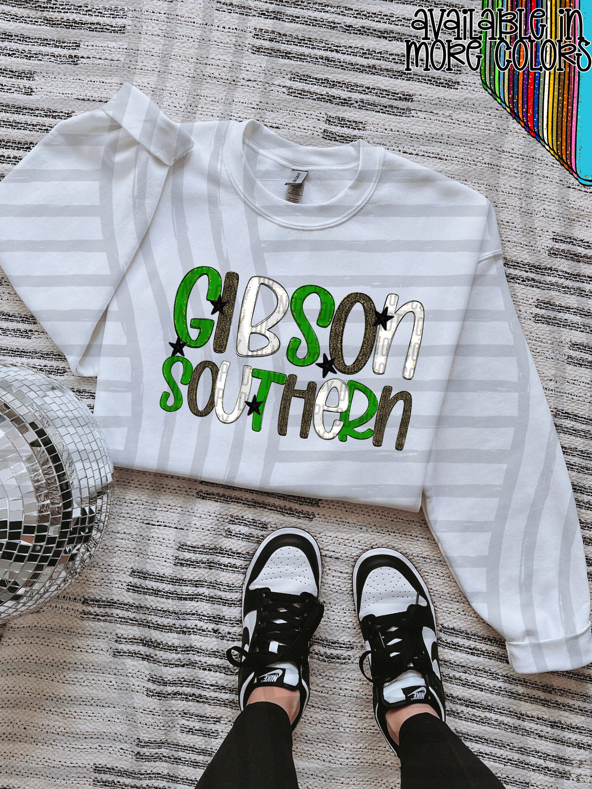 green, gray and white, gibson southern stacked (Caplinger) DTF Transfer