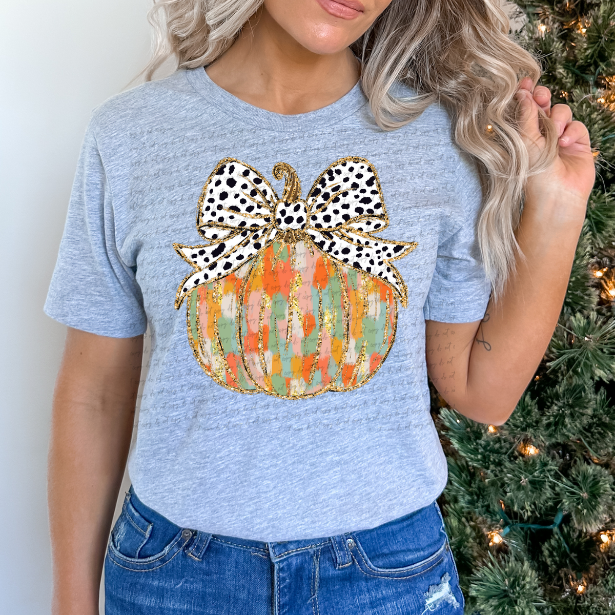 Pastel Coquette Pumpkin Gold 68396 DTF Transfer