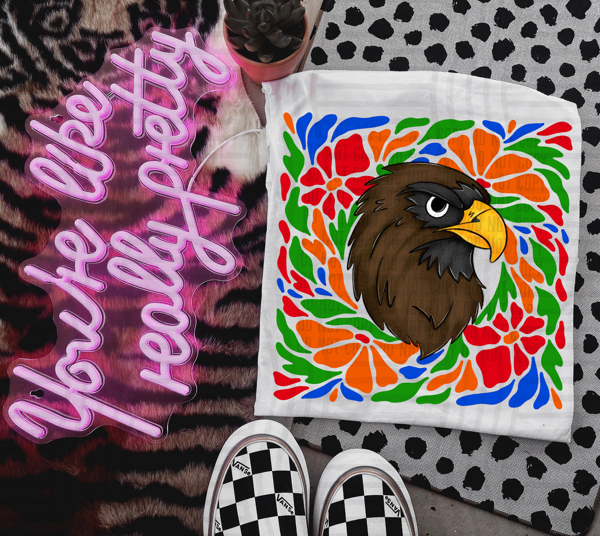Hawk Retro Floral (Caplinger) 101143 DTF transfer