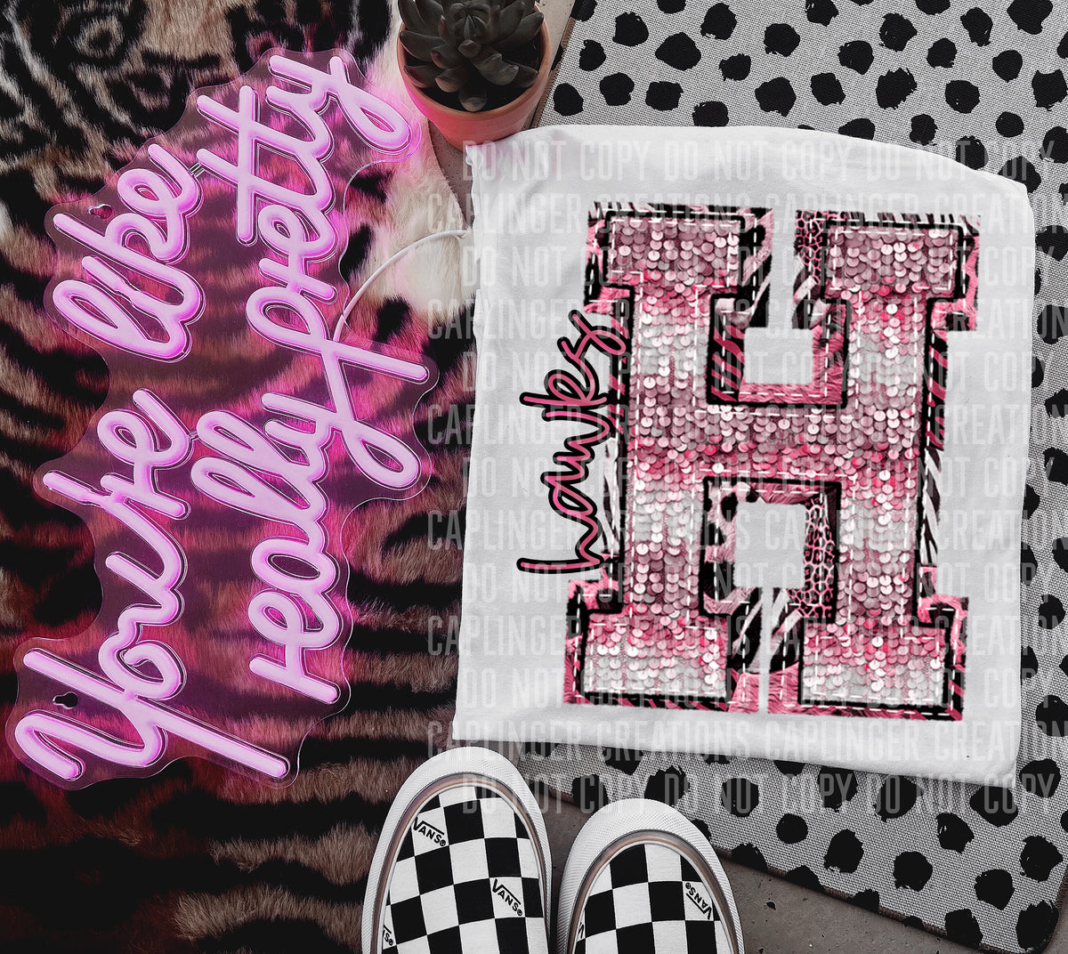 Hawks wild and pink (Caplinger) DTF transfer