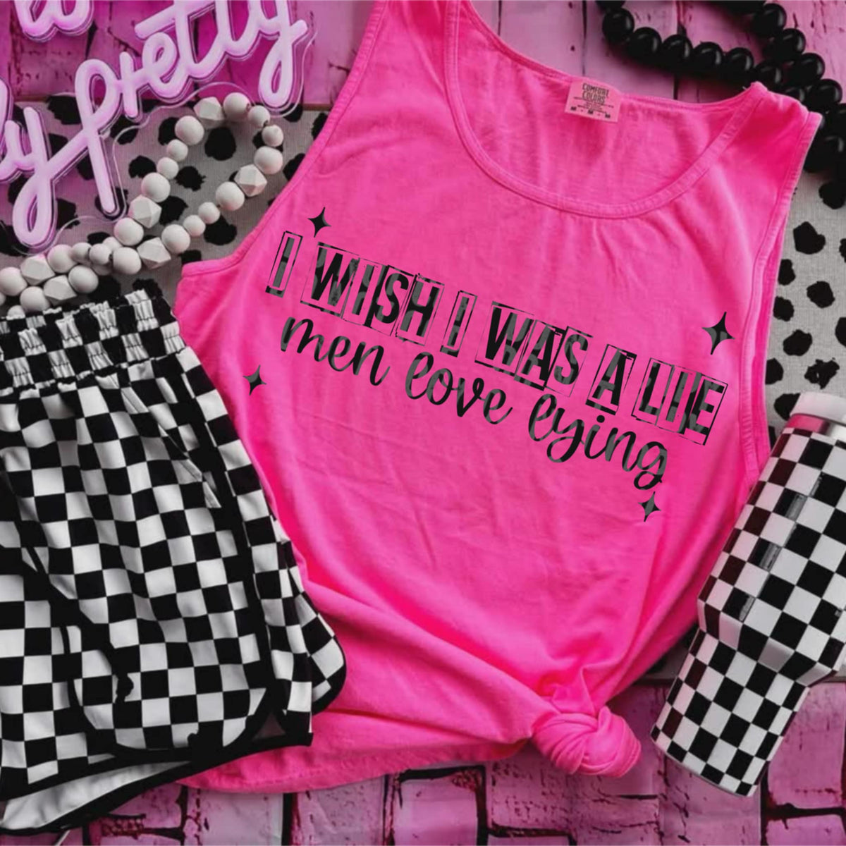 I wish I was a lie men love lying BLACK (lane) DTF transfer