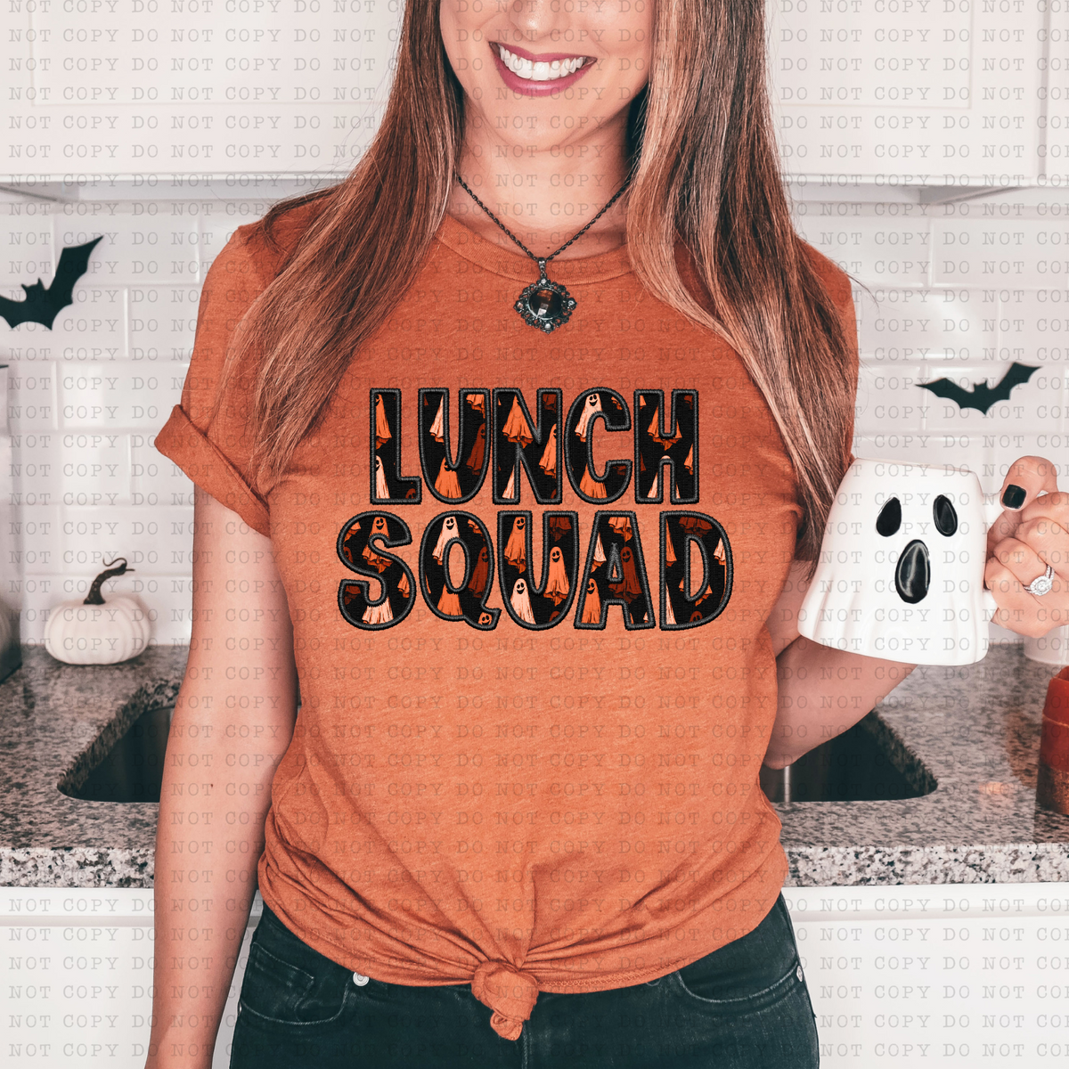 Lunch Squad Faux Embroidery Ghosts 3129 DTF TRANSFER