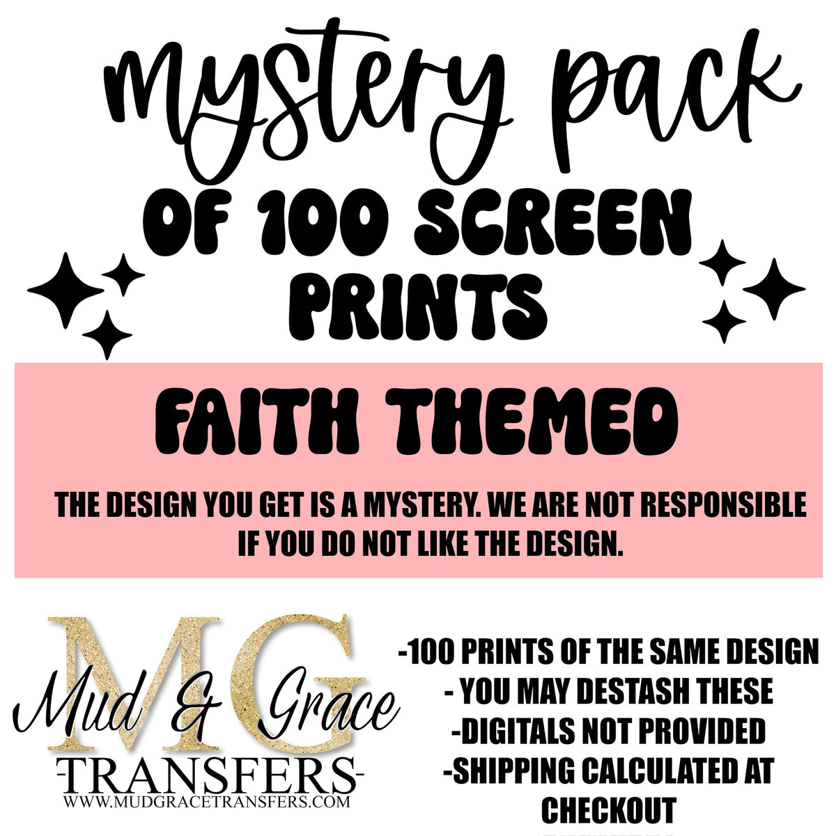 Faith Mystery Screen print pack (see description)