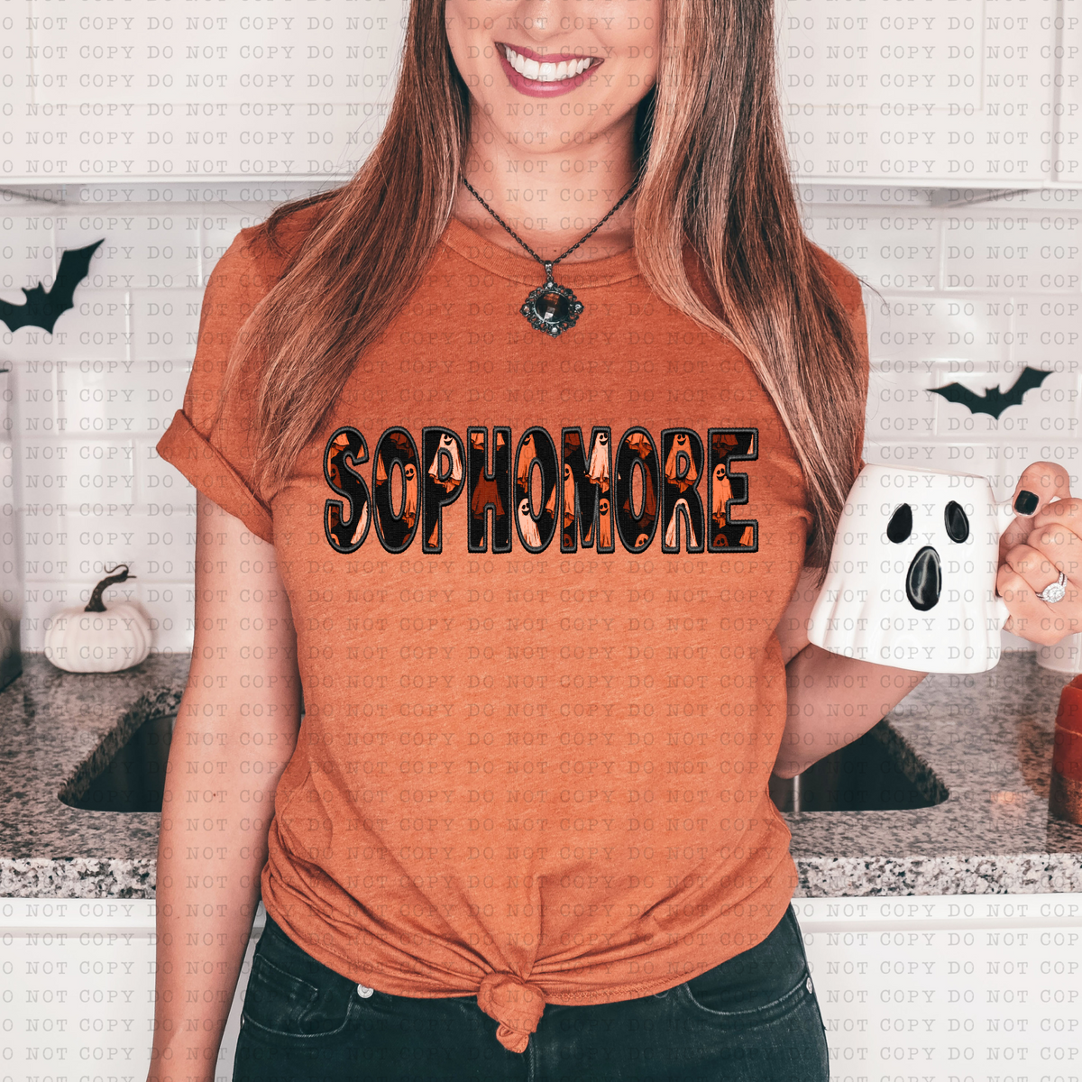 Sophomore Faux Embroidery Ghosts 3135 DTF TRANSFER