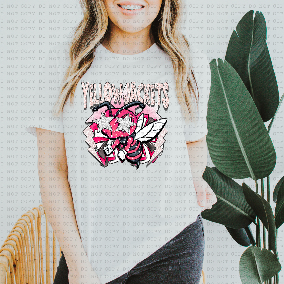 Yellow Jackets (Retro, Pink) 3137 DTF Transfers