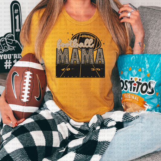 Football Mama (football elements, leopard print) 3139 DTF Transfer