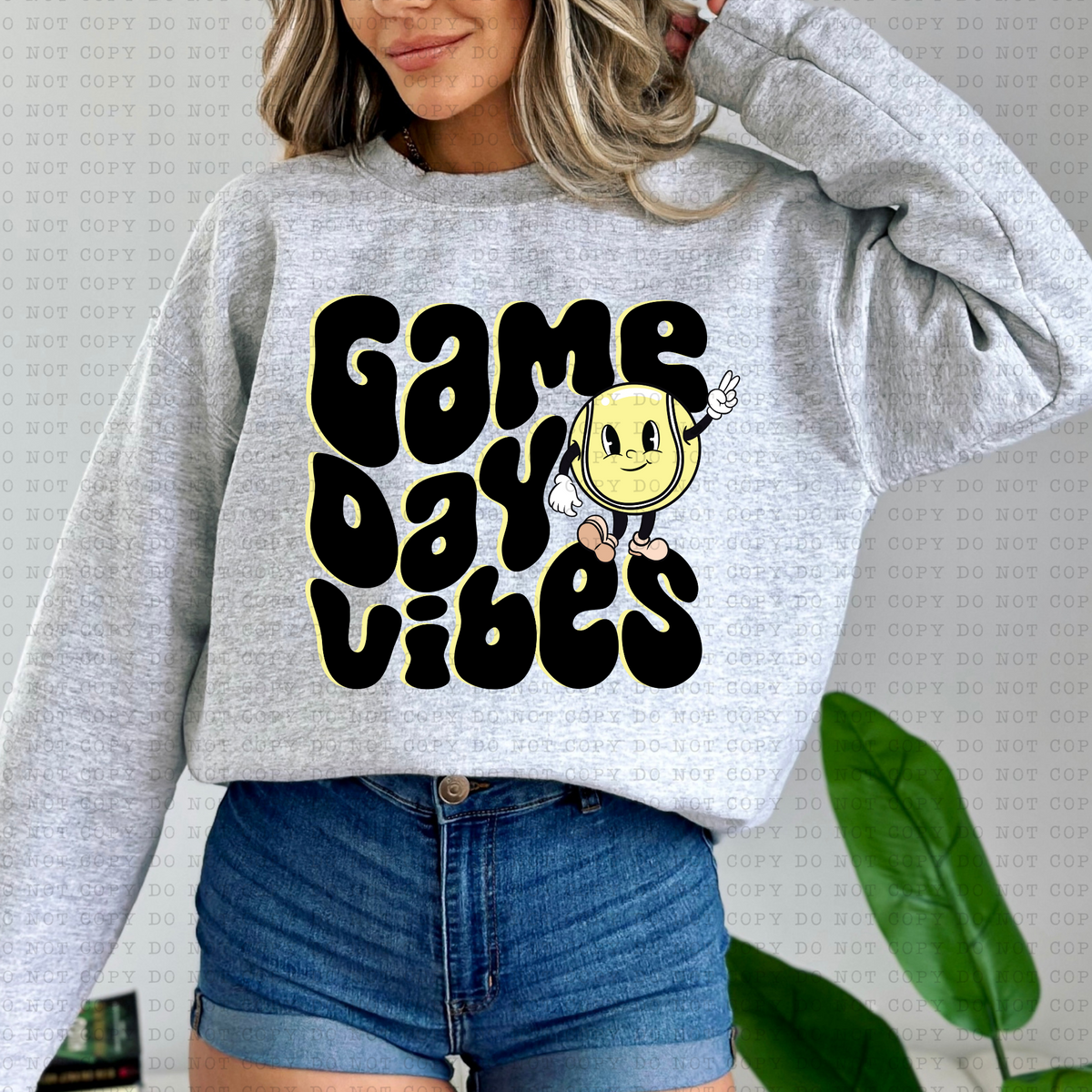 Game Day Vibes Tennis (tennis, retro font) 3142 DTF Transfer