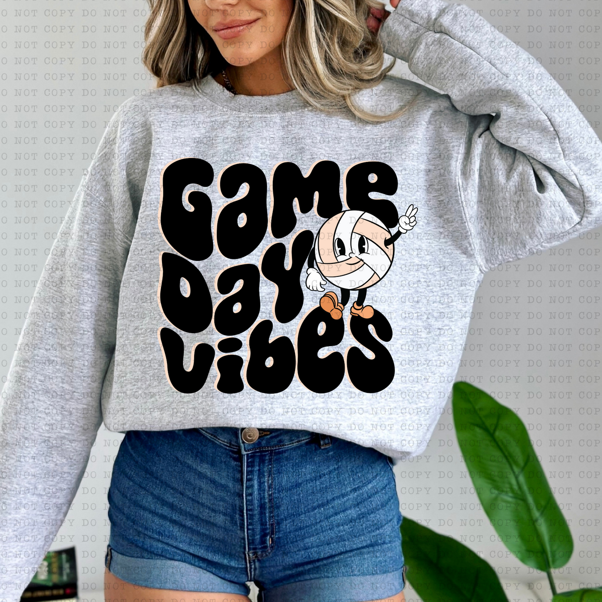 Game Day Vibes Volleyball (volleyball, retro font) 3143 DTF Transfer