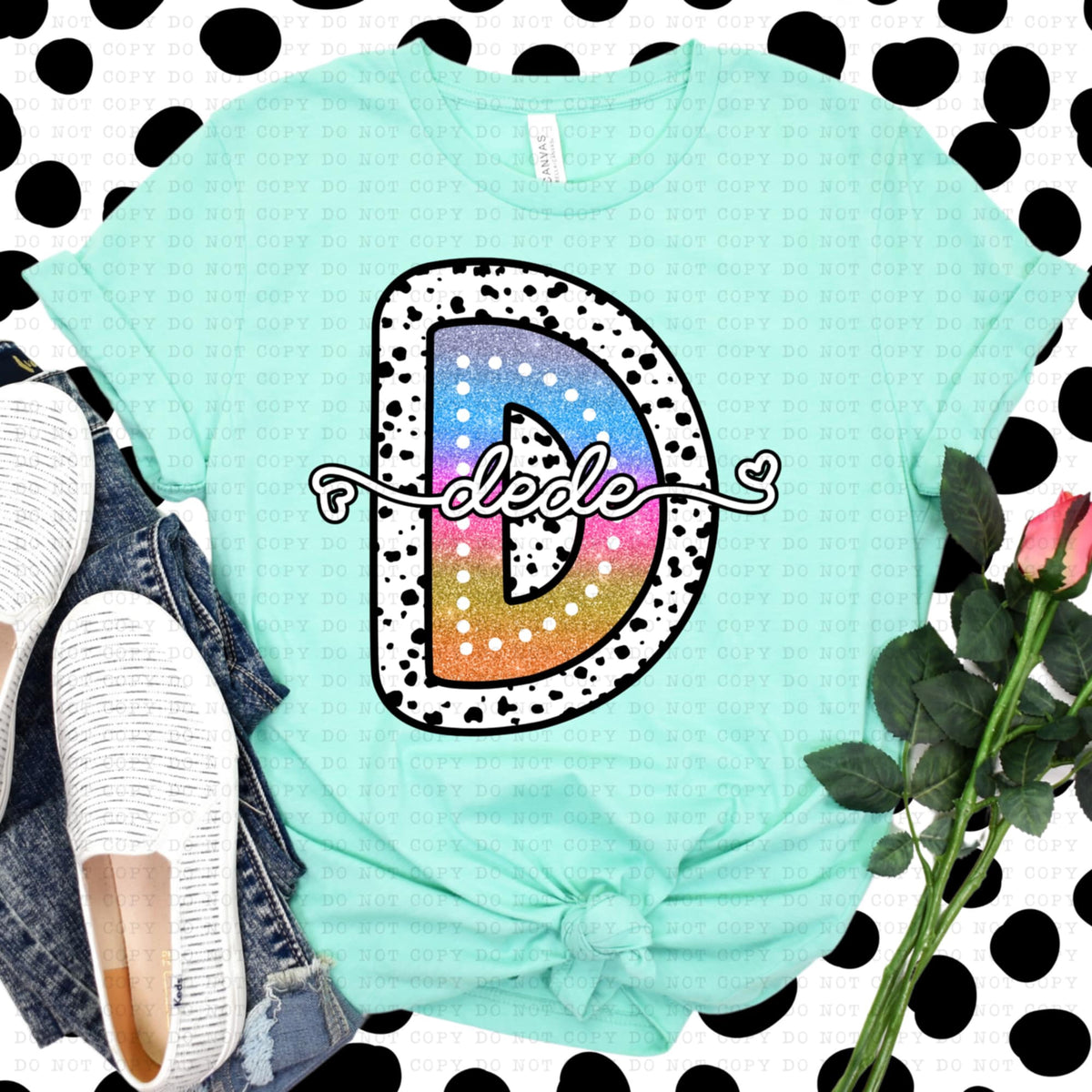 D dede tie dye dottie (ECHT) 94261 DTF transfer