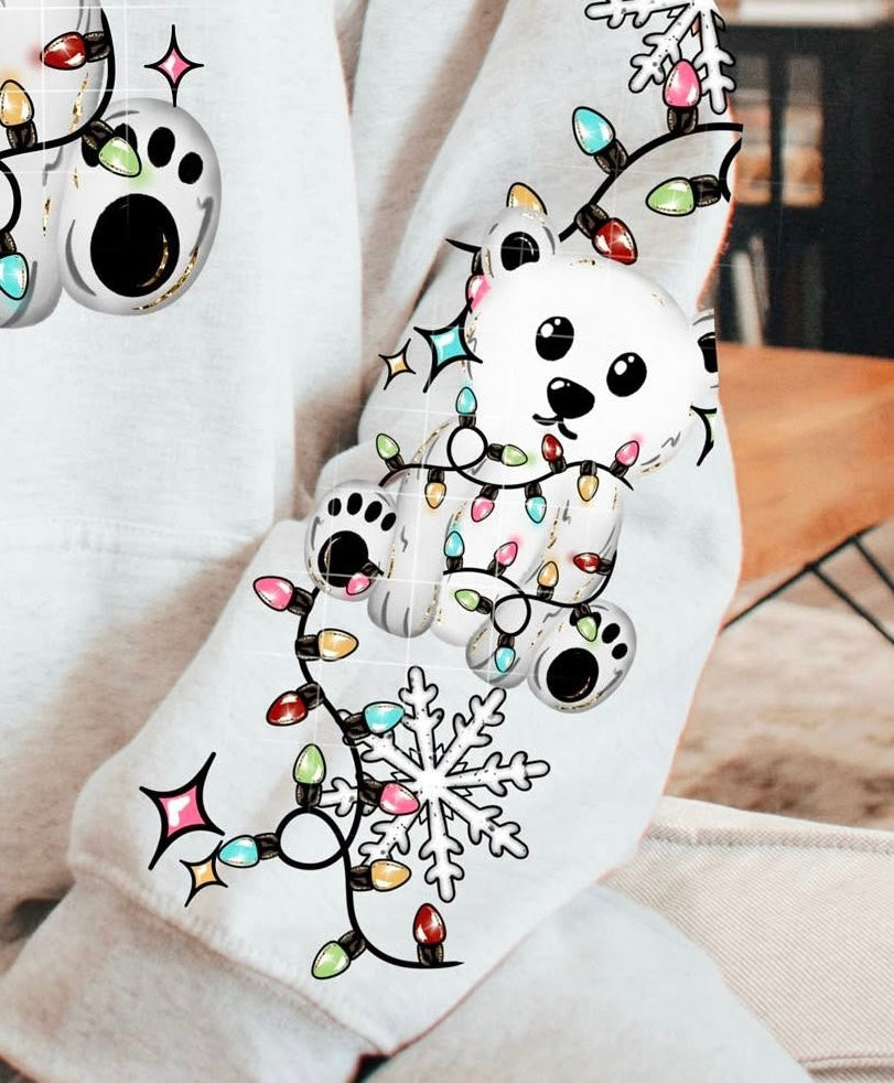 Polar Bear Christmas Lights (SLEEVE) CSC DTF Transfer