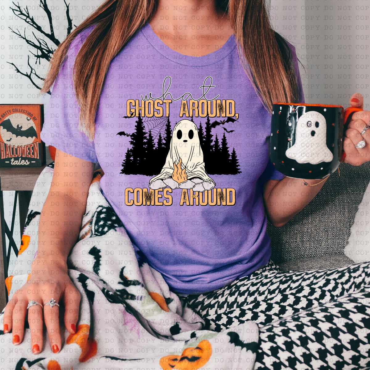 What Ghost Around Comes Around (woods, trees, ghost) 3151 DTF Transfer