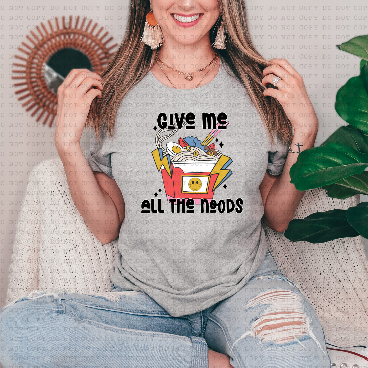 Give Me All The Noods (ramen, cartoon) 3156 DTF Transfer