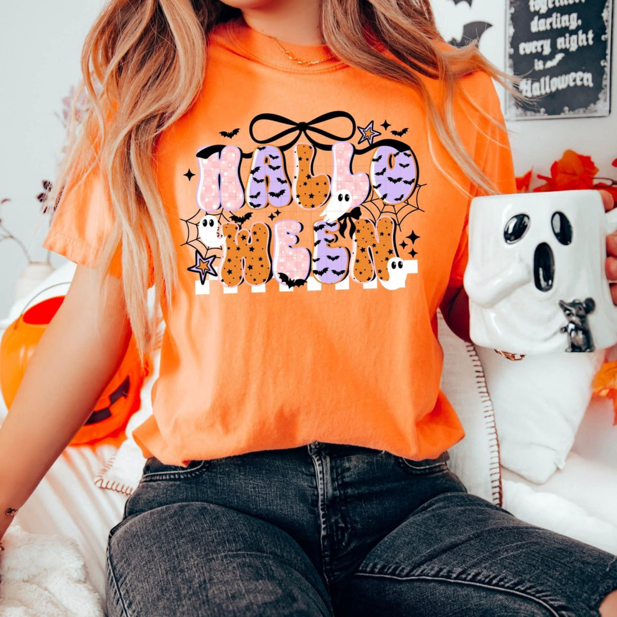 Halloween purple and orange 107938 DTF transfer