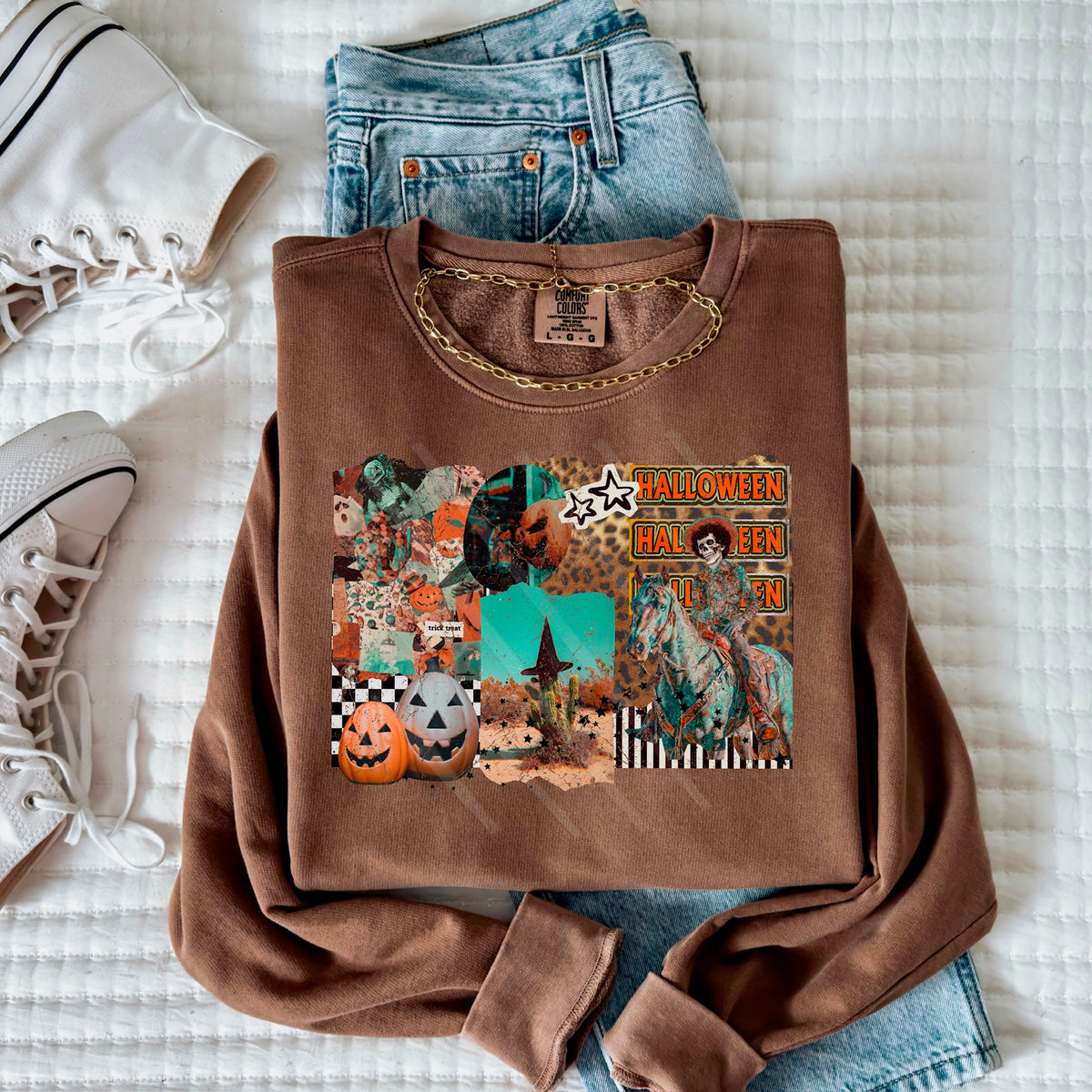 Western Halloween Collage  DISTRESSED 114147 DTF transfer