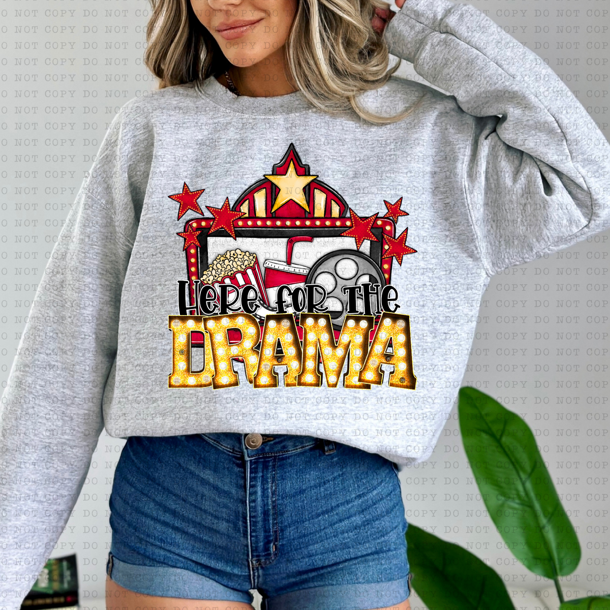 Here for the Drama (movie, cinema, popcorn) 3191 DTF Transfer
