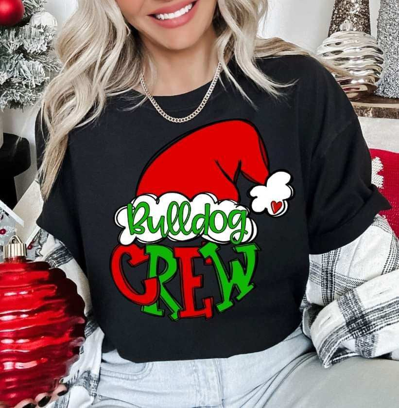 Bulldog crew Santa hat (S&G) 70458 DTF transfer