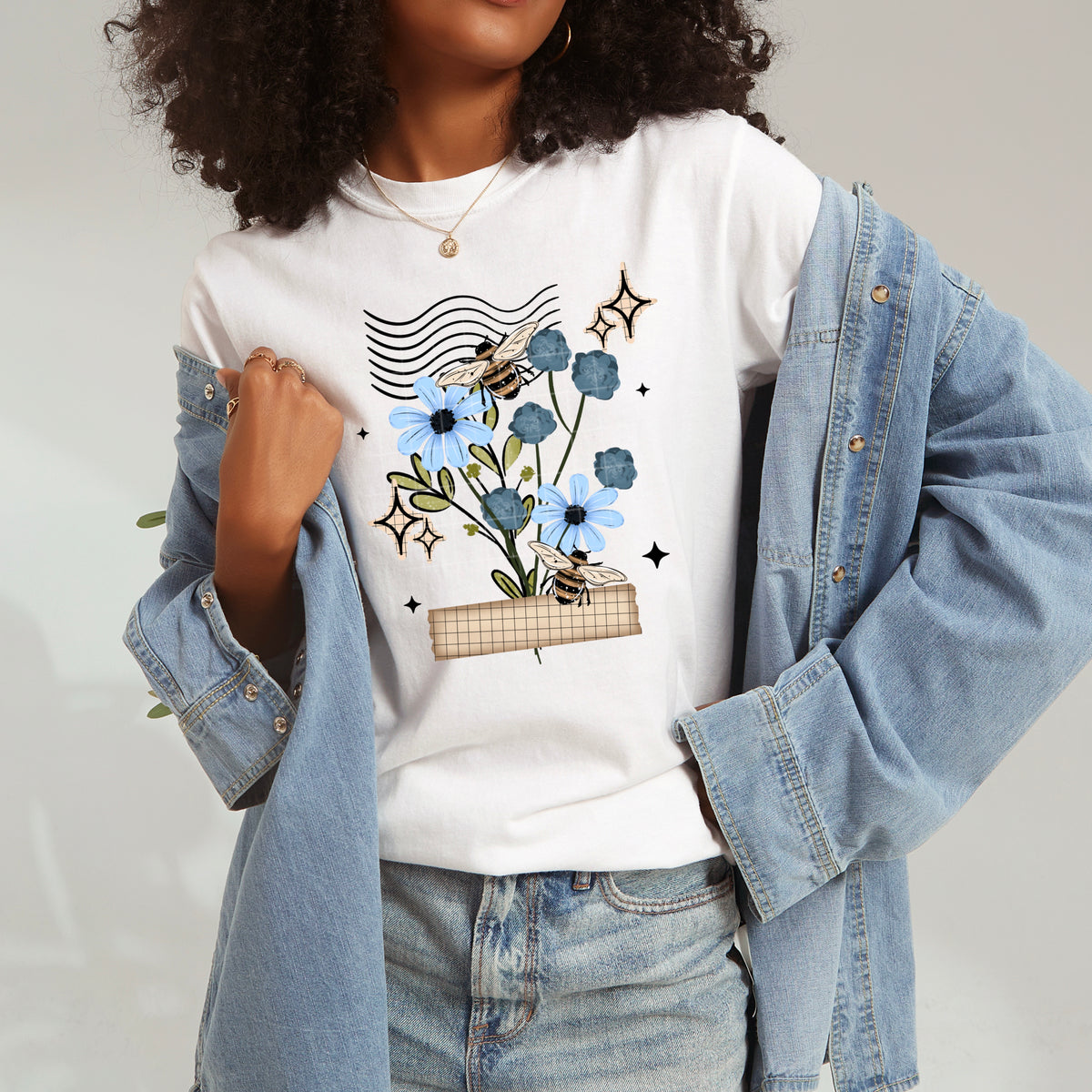 Blue wildflowers (CSC) DTF transfer