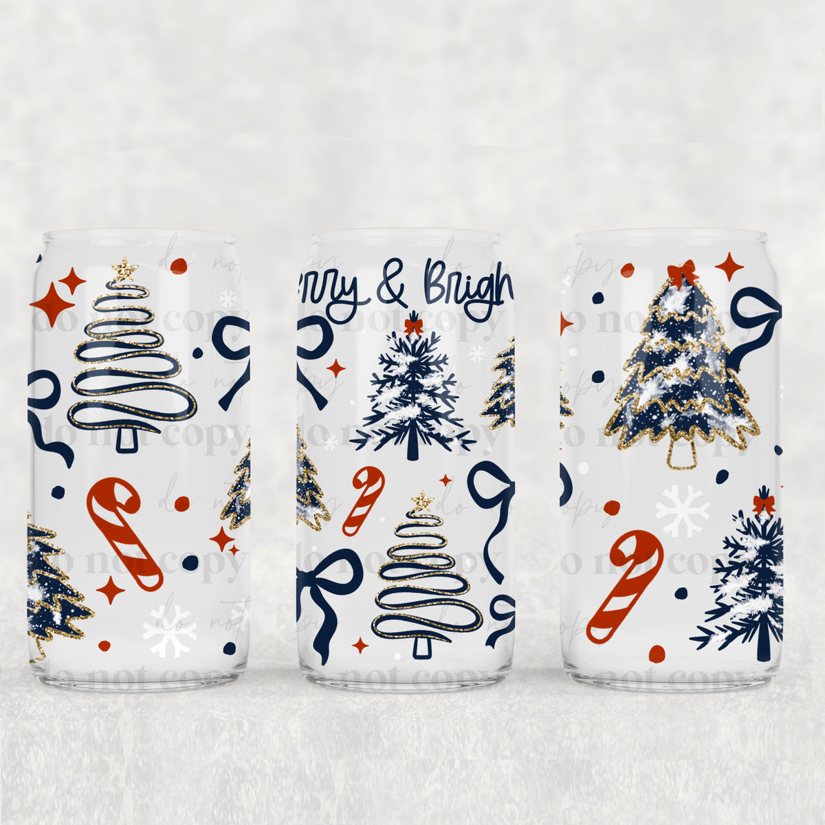 Merry bright trees (CSC) UV DTF WRAP