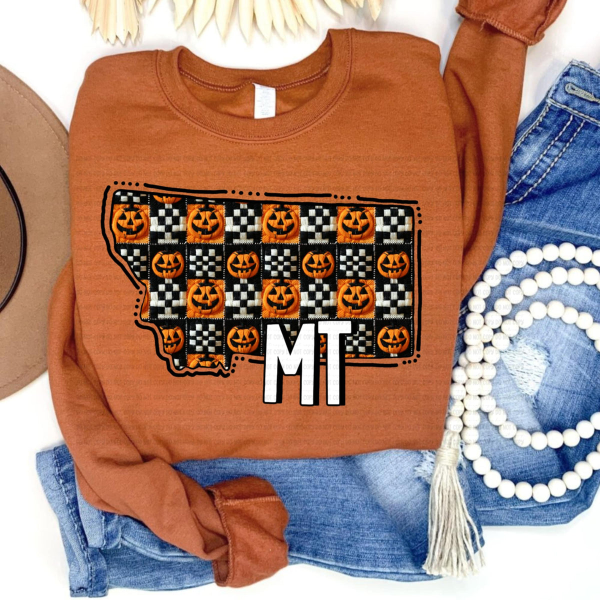 Montana pumpkin checker REVEL DTF transfer