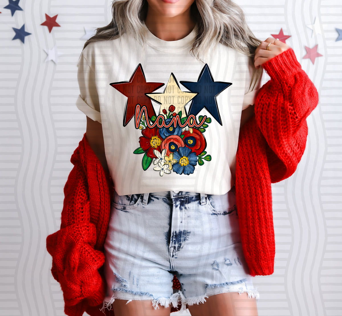 Nana stars and flowers (Caplinger) dtf transfer