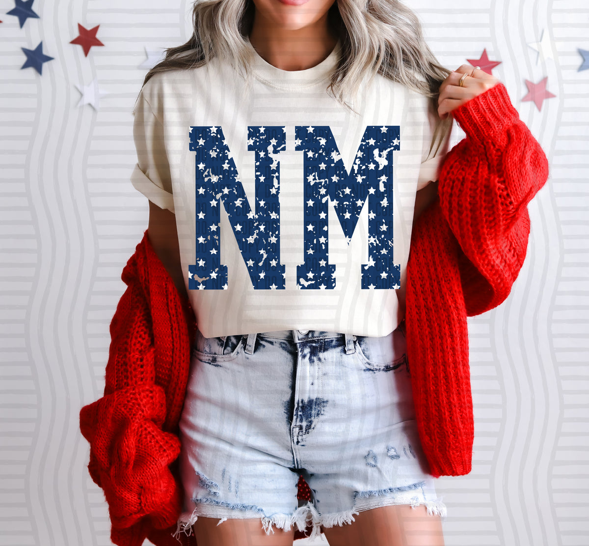 NM white stars (Caplinger) dtf transfer