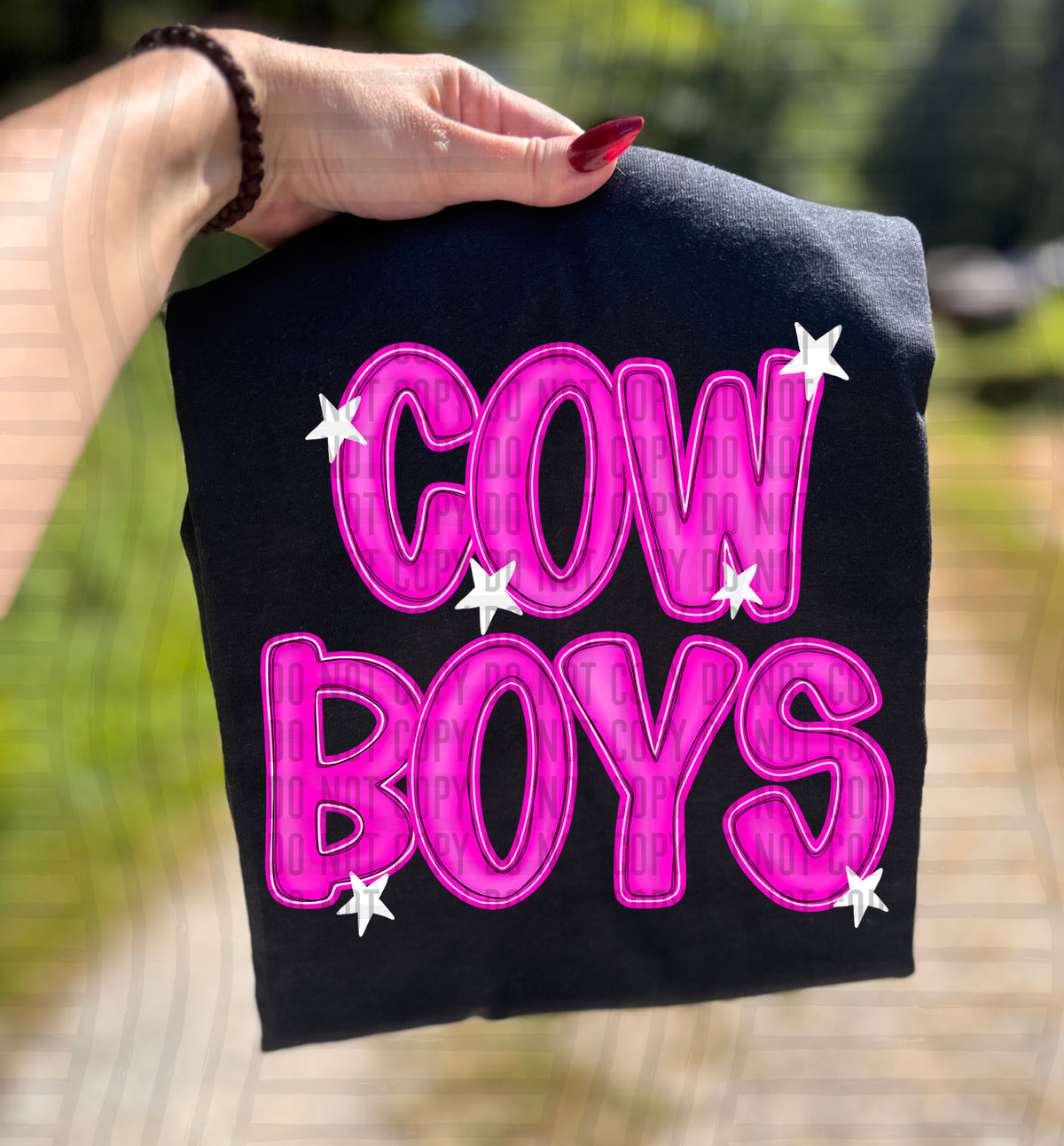 Cowboys Pink And Preppy Split 112878 DTF transfer