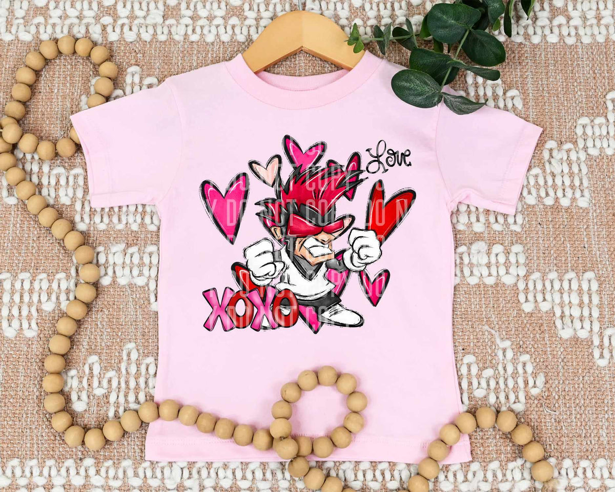 Xoxo red mascot guy (caplinger) 73373 DTF transfer