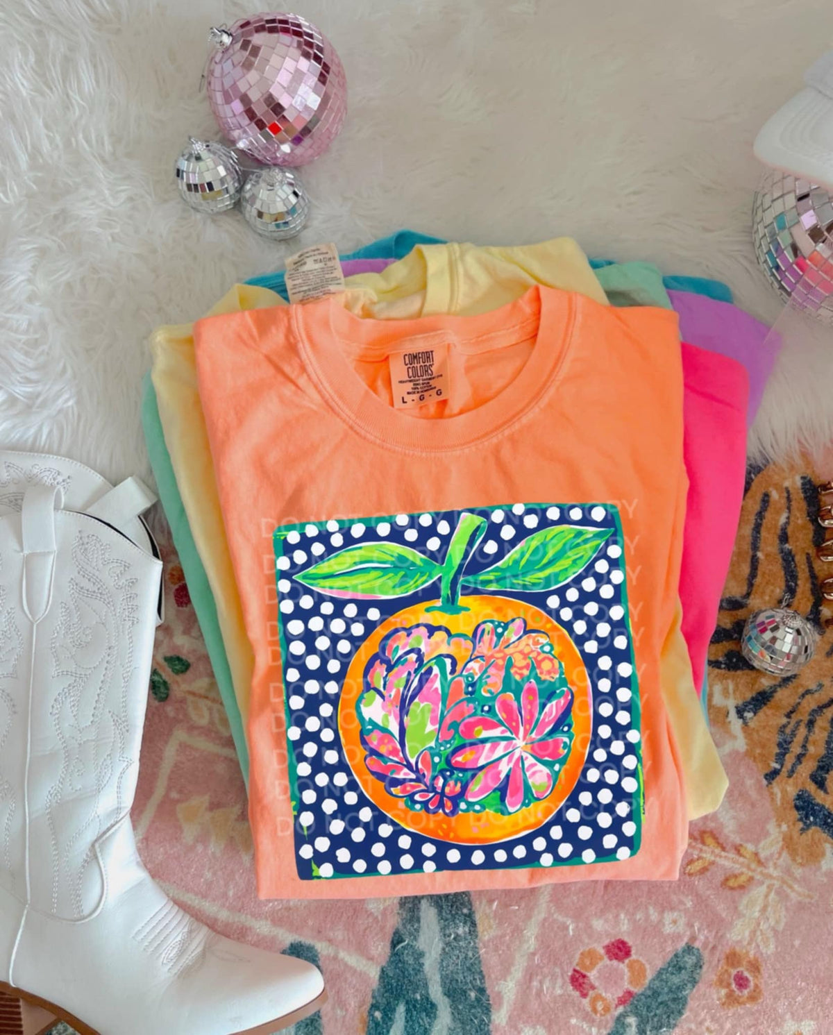 Floral Peach (scg) DTF transfer