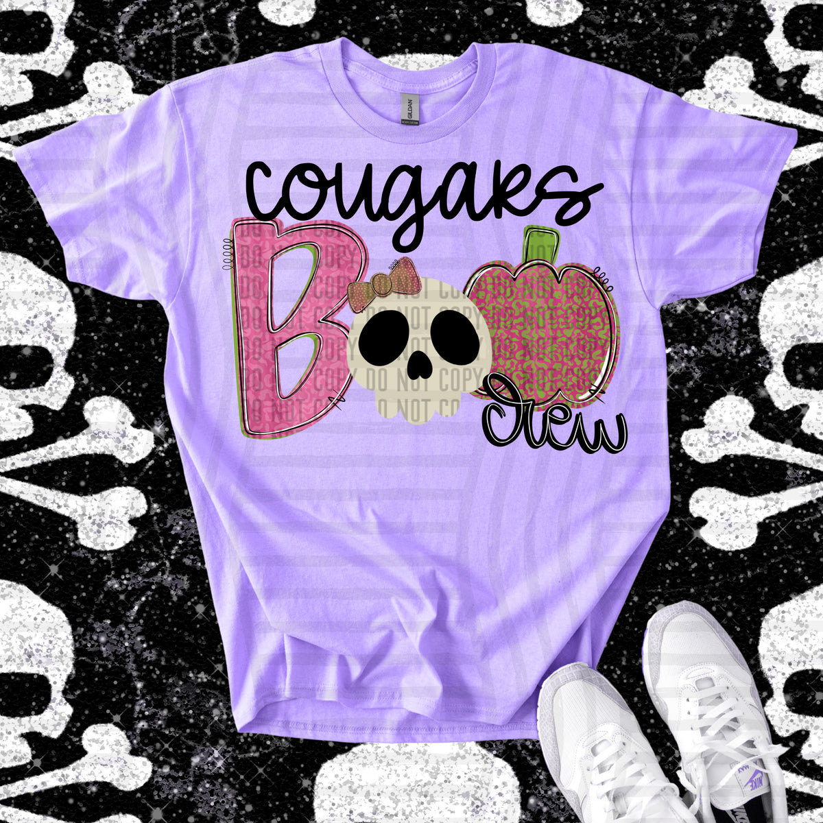cougars boo crew skull and apple (Caplinger) DTF Transfer