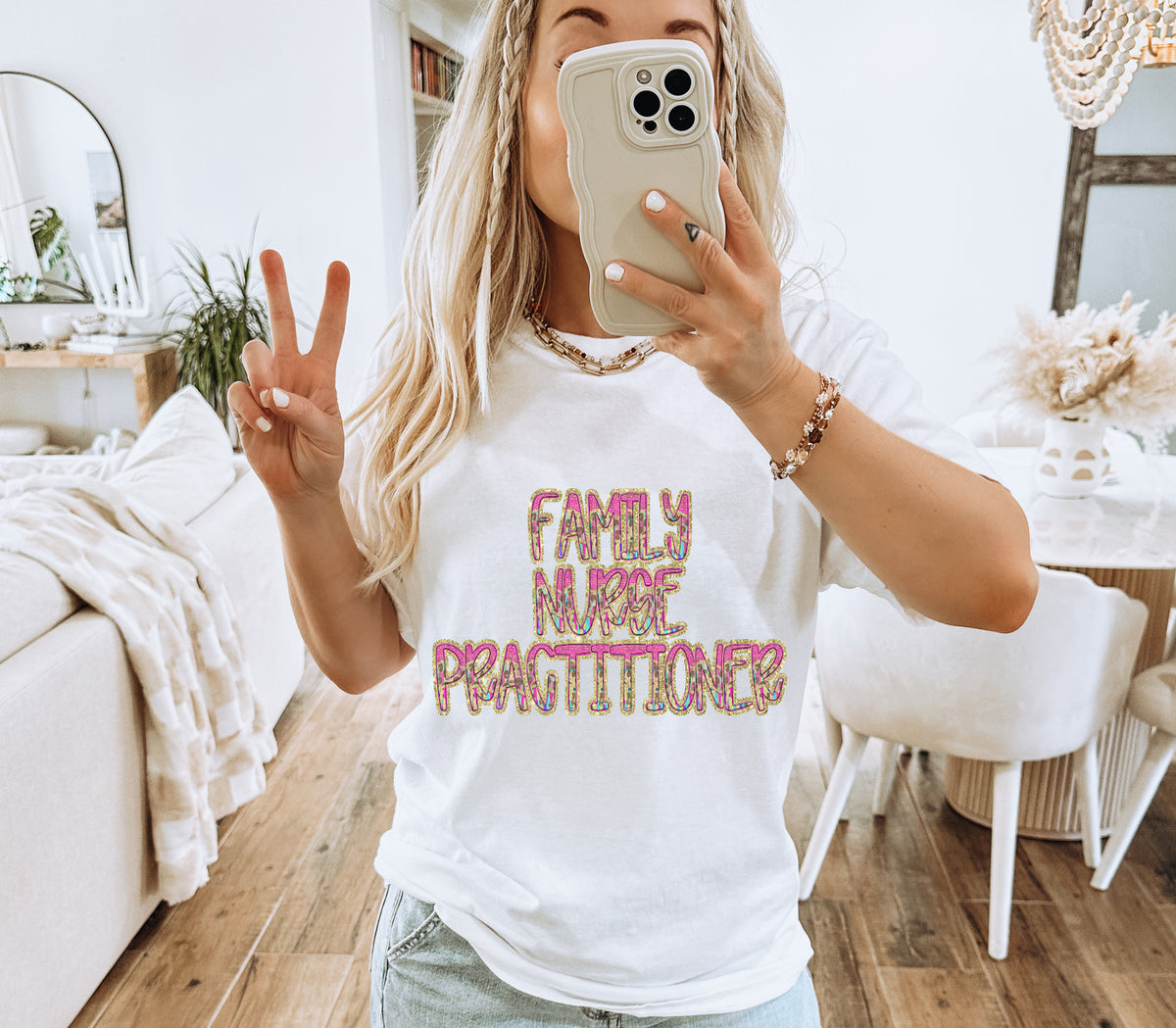Pink and Leopard FAMILY NURSE PRACTITIONER (Caplinger) DTF transfer