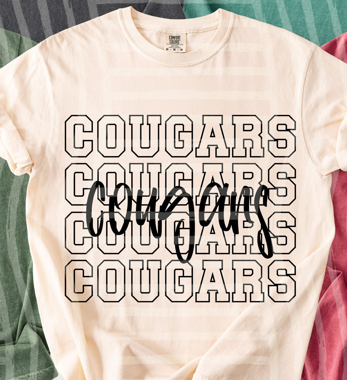 cougars simple stacked outlines (Caplinger) DTF Transfer