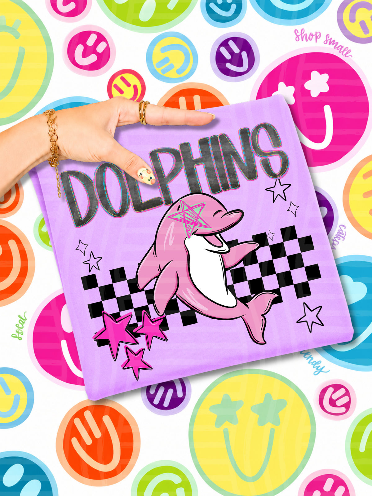 dolphins starry eyed checks (CAPLINGER) DTF Transfer