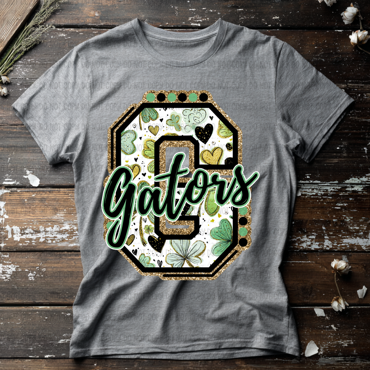 Gators letter St. Patrick's Day GREEN (Revel) DTF Transfer