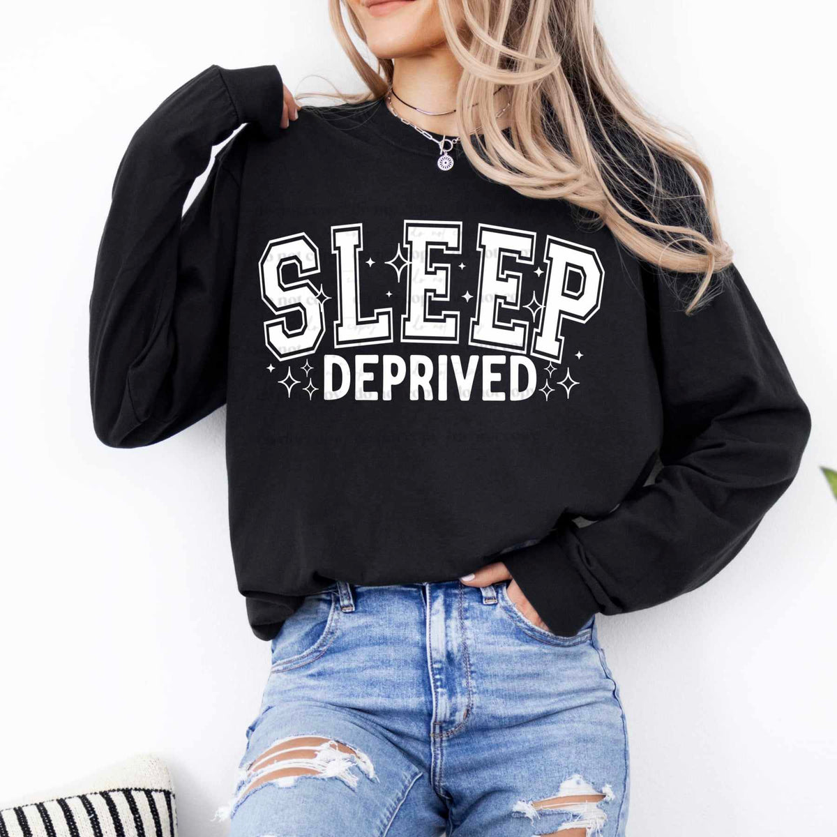 Sleep deprived WHITE (CSC) 77025 DTF transfer