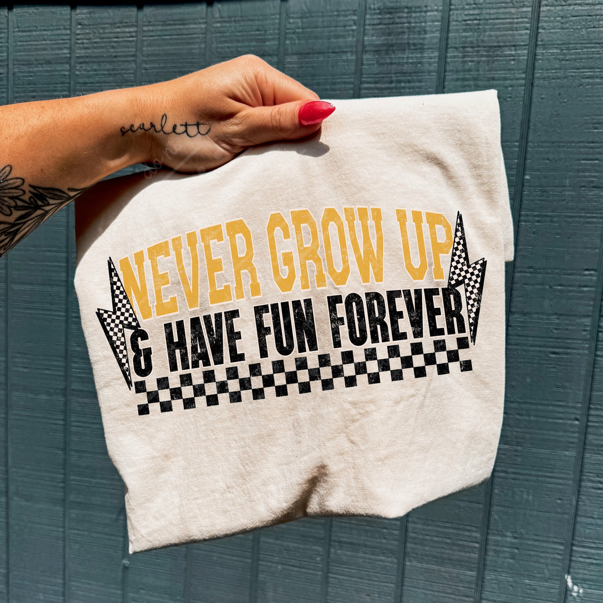 Never grow up (scarlow) DTF Transfer