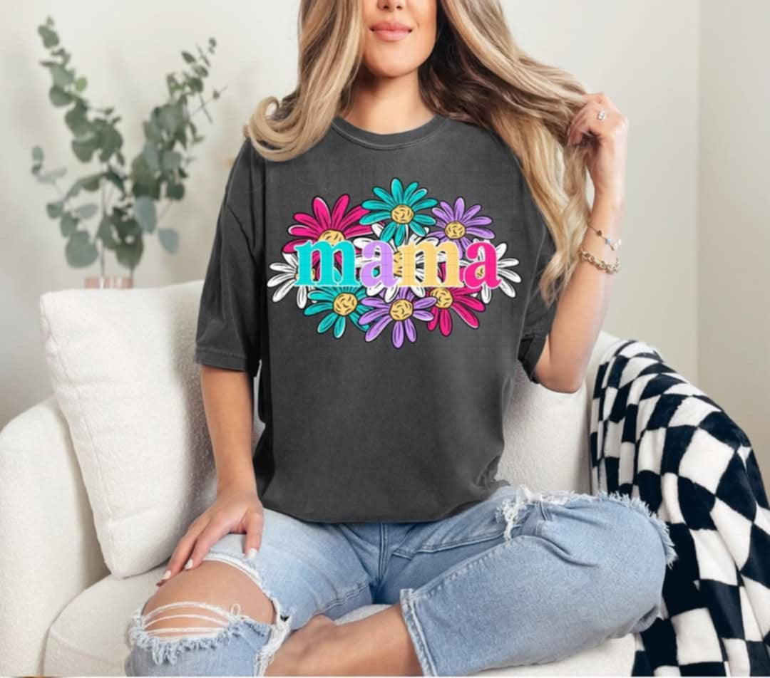 Mama with flowers (Linda) 106626 DTF transfer