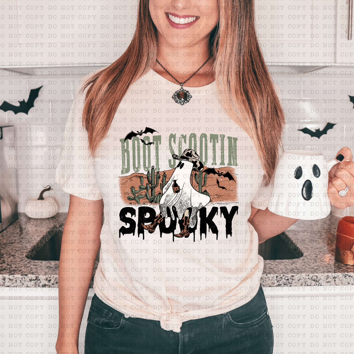 Boot Scootin Spooky (ghost, western) 3212 DTF TRANSFER