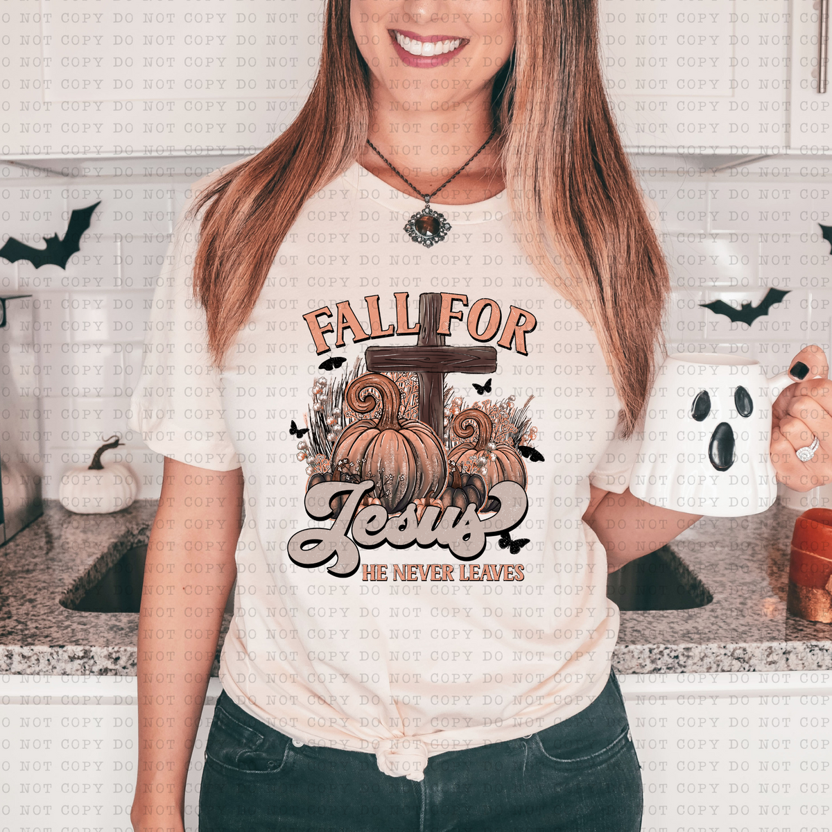 Fall For Jesus (cross, pumpkin) 3213 DTF TRANSFER