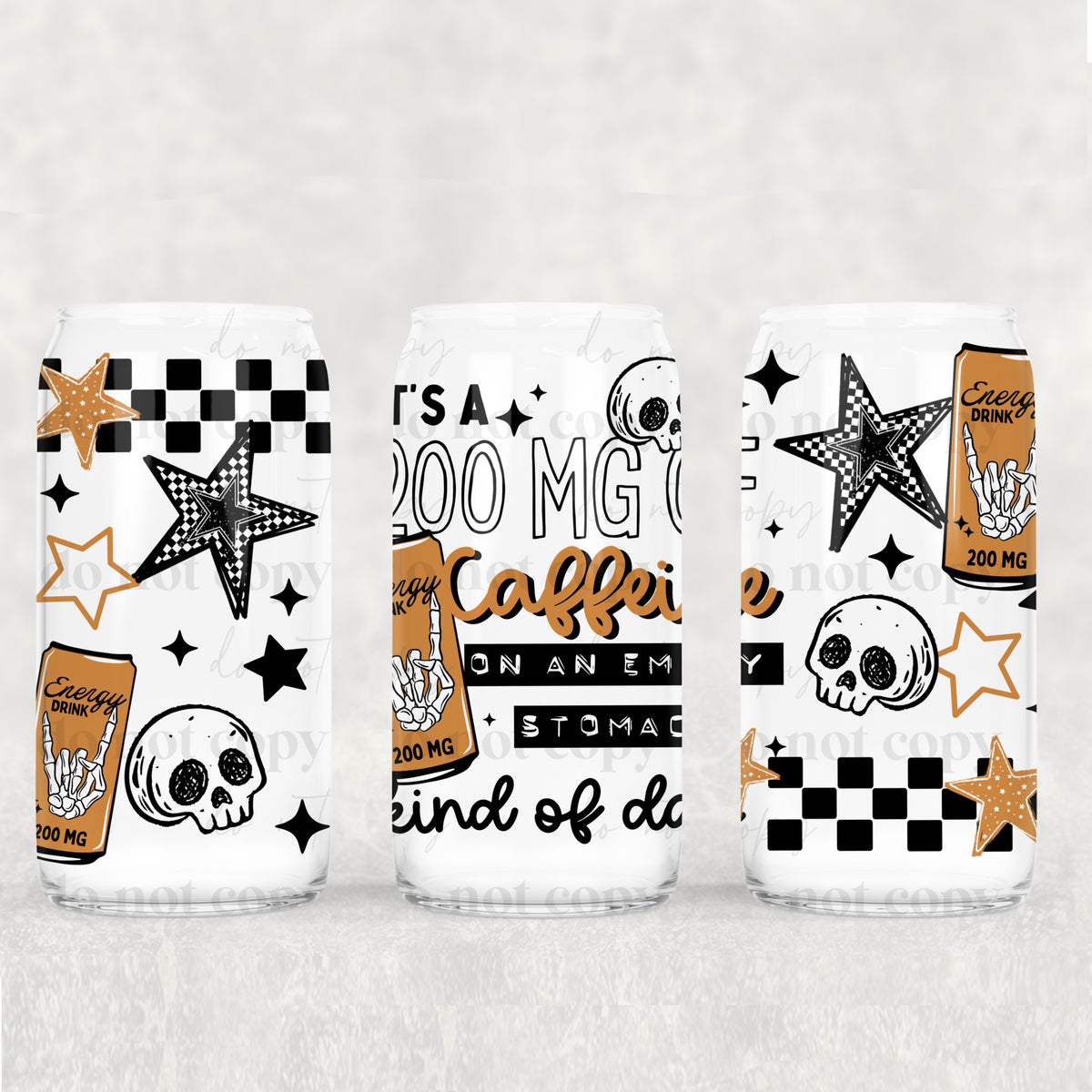200 MG caffeine skulls (CSC) UV DTF WRAP