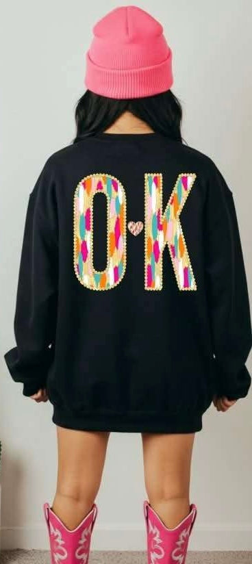 OK brushstroke with heart (S&G) 82954 DTF transfer