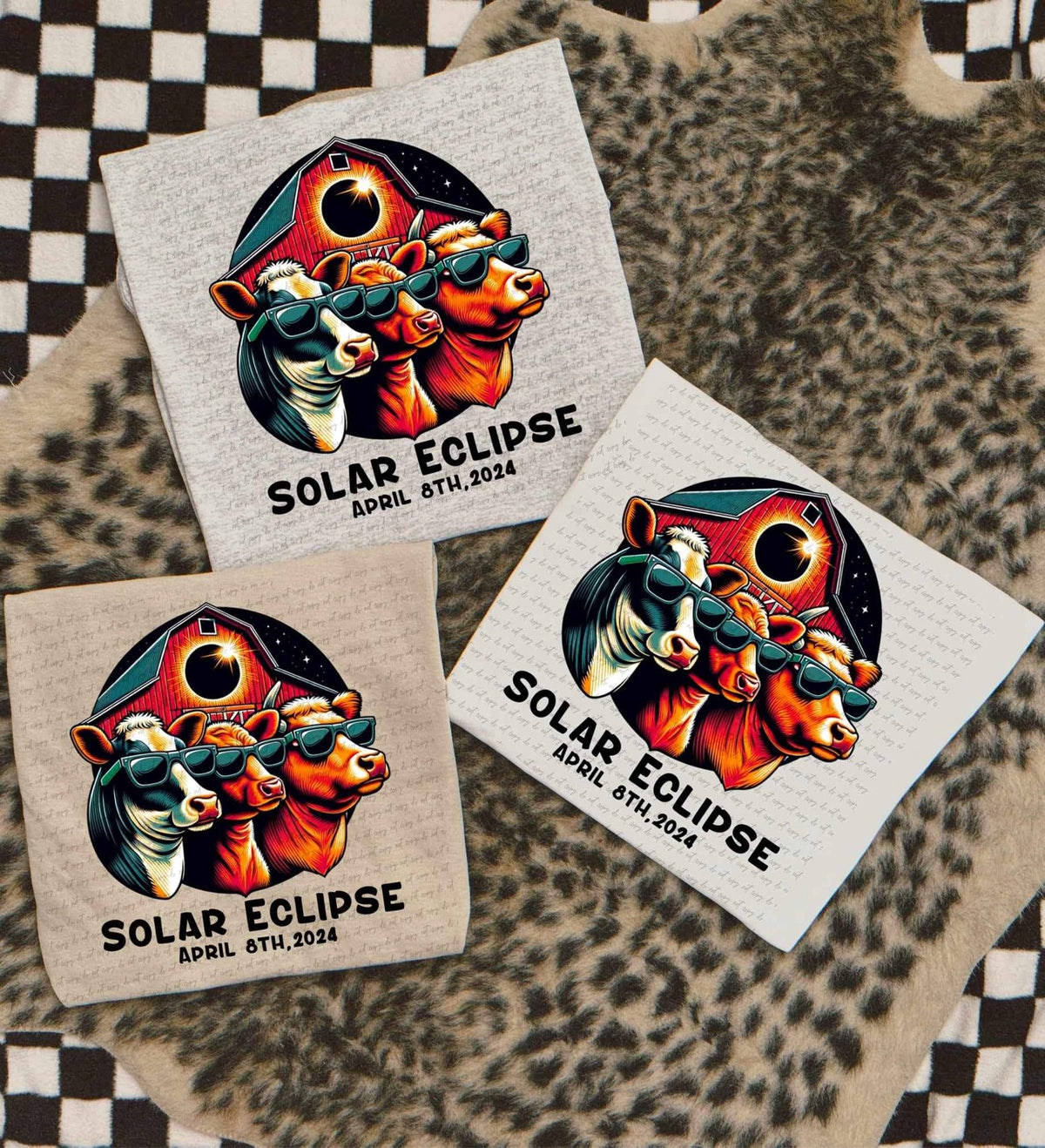 Cow Solar Eclipse DTF transfer 13833