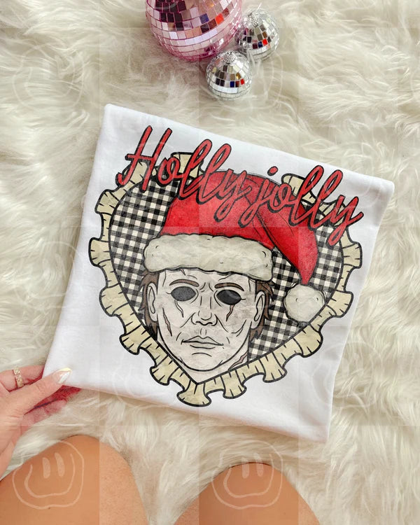Holly Jolly heart red lettering M (Lyttle) DTF Transfer