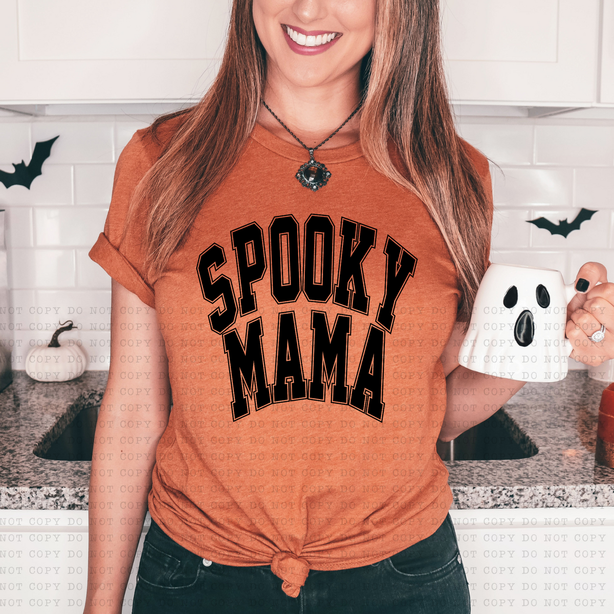 Spooky Mama (black, varsity letters) 3236 DTF TRANSFER