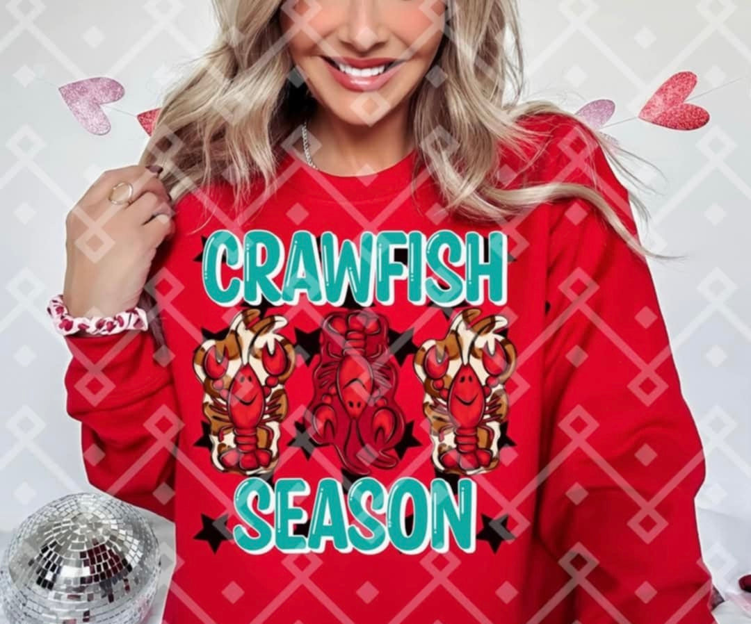 Crawfish season brown cow background (CRAFTI) 85568 DTF transfer
