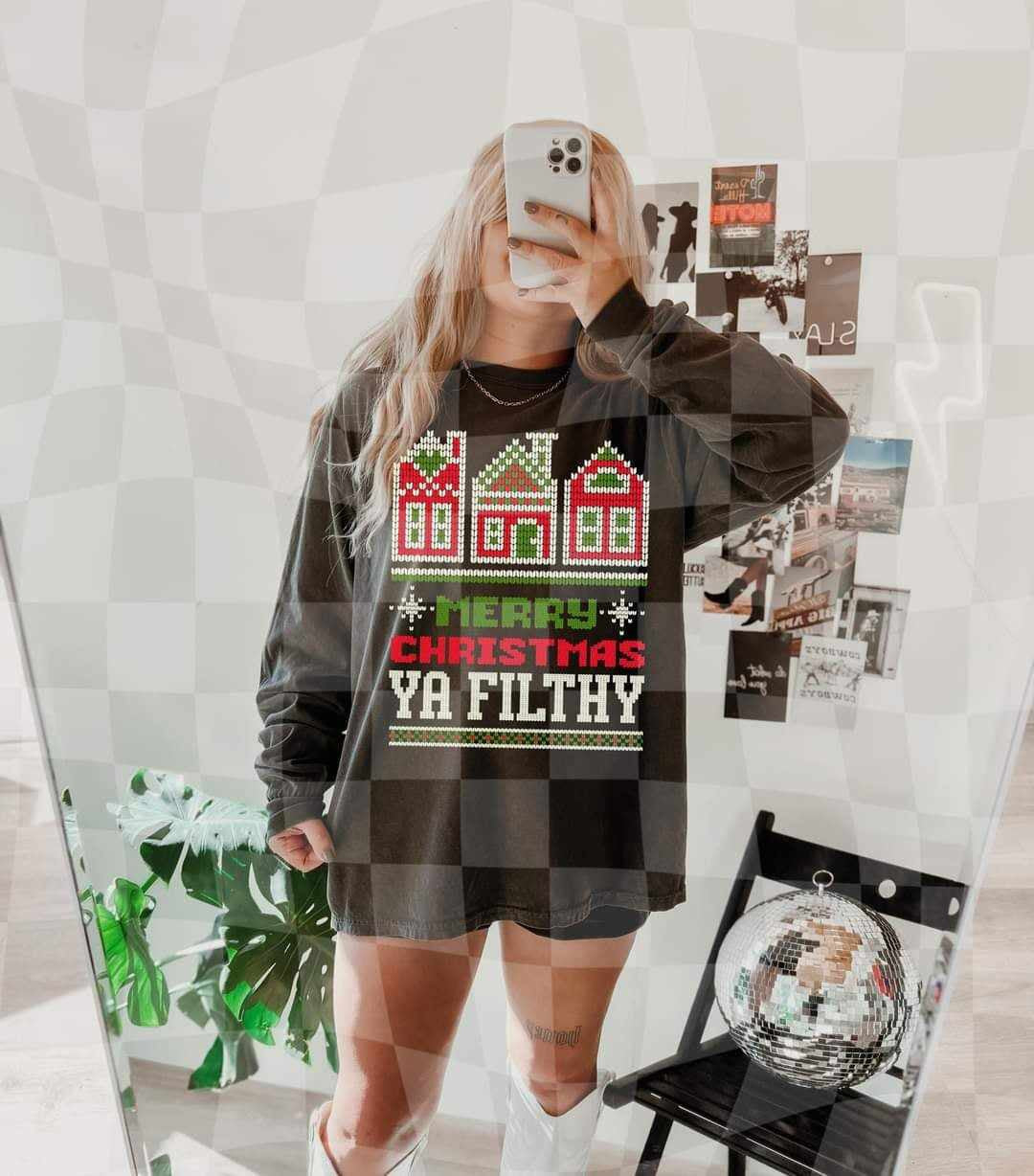 Merry Christmas ya filthy animal sweater effect (LYTTLE) 65637 DTF transfer